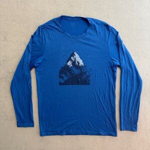 Icebreaker Shirt Medium Men’s Long Sleeve Blue Outdoor Hiking Base Layer